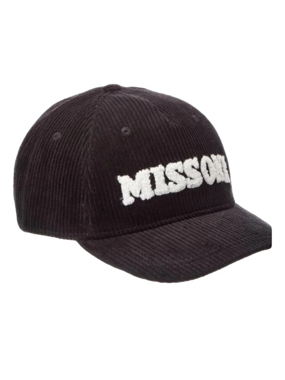 Missoni Black Corduroy Cap with White Logo